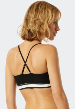 Schiesser Bandeau Bikini Top Padded Variable Straps Black - California Dream -Uni Style Shop bandeau bikini top gepadded variable traeger schwarz california dream 177041 000 back