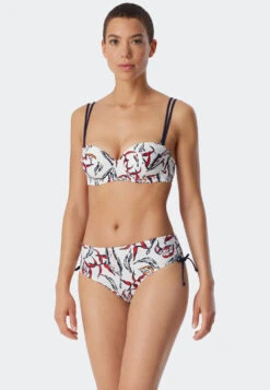 Schiesser Bandeau Underwire Bikini Soft Cups Variable Straps Flowers Midi Bottoms Adjustable Sides Multicolored - Deep Sea -Uni Style Shop bandeau buegel bikini softcups variable traeger blumen midi slip verstellbare seiten mehrfarbig deep sea 179212 904 detail2