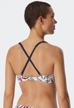 Schiesser Bandeau Underwire Bikini Soft Cups Variable Straps Flowers Midi Bottoms Adjustable Sides Multicolored - Deep Sea -Uni Style Shop bandeau buegel bikini softcups variable traeger blumen midi slip verstellbare seiten mehrfarbig deep sea 179212 904 detail3