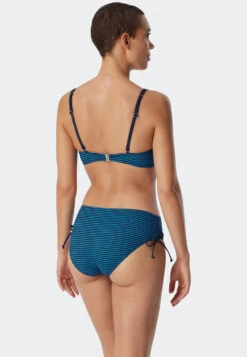 Schiesser Bandeau Underwire Bikini Soft Cups Variable Straps Stripes Midi Bottoms Adjustable Sides Aquarium - Ocean Dive -Uni Style Shop bandeau buegel bikini softcups variable traeger streifen midi slip verstellbare seiten aquarium ocean dive 179212 813 back