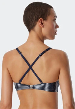 Uni Style Shop -Uni Style Shop bandeau buegel bikini softcups variable traeger streifen midi slip verstellbare seiten dunkelblau ocean d 179212 803 detail3
