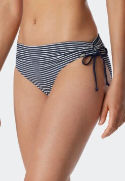 Schiesser Bandeau Underwire Bikini Soft Cups Variable Straps Stripes Midi Panties Adjustable Sides Dark Blue - Ocean Dive -Uni Style Shop bandeau buegel bikini softcups variable traeger streifen midi slip verstellbare seiten dunkelblau ocean d 179212 803 detail4
