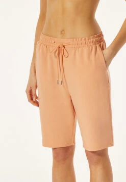 Schiesser Bermuda Tencel Sustainable Sweatwear Pockets Drawstring Peach - Lounge Refibra -Uni Style Shop bermuda tencel nachhaltige sweatware taschen kordel pfirsich lounge refibra 176938 612 detail2