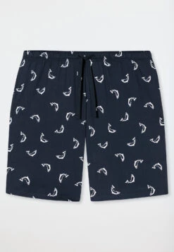 Schiesser Bermuda Shorts Fine Interlock Organic Cotton Fish Dark Blue - Mix & Relax -Uni Style Shop bermudashorts feininterlock organic cotton fische dunkelblau mix relax 178949 803 detail1