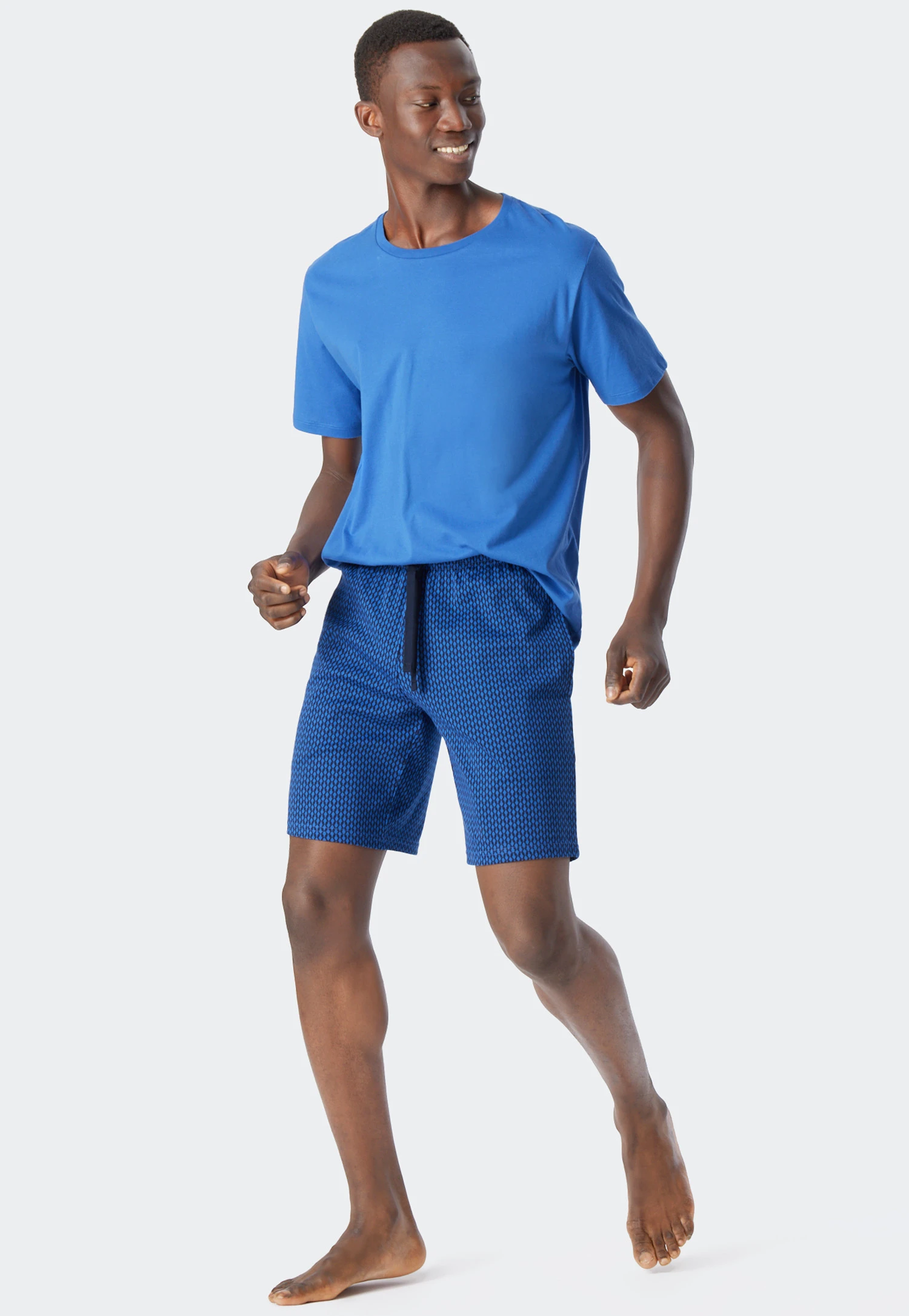 Schiesser Bermuda Shorts Fine Interlock Organic Cotton Patterned Aqua - Mix & Relax 3 Schiesser Bermuda Shorts Fine Interlock Organic Cotton Patterned Aqua - Mix & Relax - Image 3