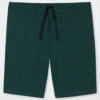 Schiesser Bermuda Shorts Fine Interlock Organic Cotton Patterned Dark Green - Mix & Relax