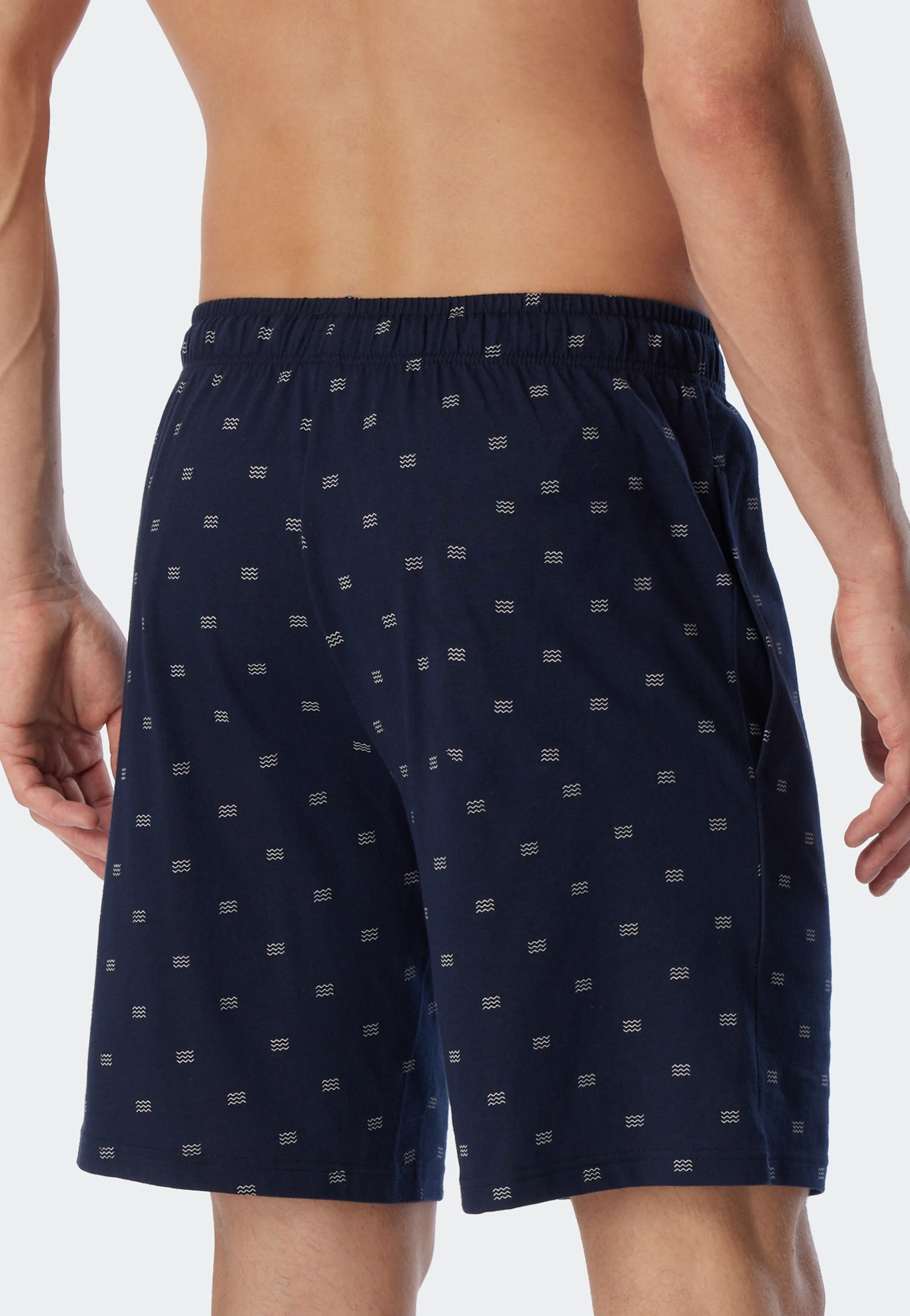 Schiesser Bermuda Shorts Organic Cotton Dark Blue Patterned - Mix & Relax 5 Schiesser Bermuda Shorts Organic Cotton Dark Blue Patterned - Mix & Relax - Image 5