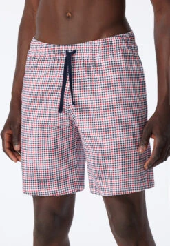 Schiesser Bermuda Shorts Organic Cotton Checked Red - Mix & Relax -Uni Style Shop bermudashorts organic cotton kariert rot mix relax 178942 500 detail2