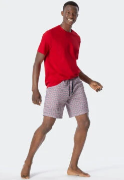 Schiesser Bermuda Shorts Organic Cotton Checked Red - Mix & Relax