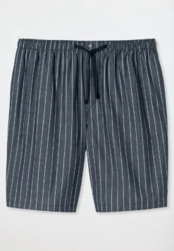 Schiesser Bermuda Shorts Woven Fabric Organic Cotton Stripes Dark Blue - Mix & Relax