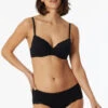 Schiesser Bikini Hipster With Lace Black - Pure Cotton