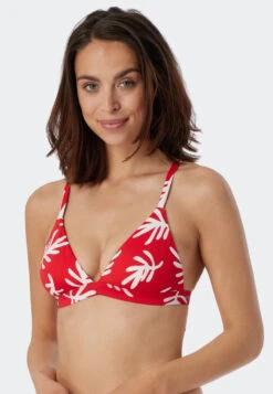 Schiesser Triangle Bikini Top Removable Cups Adjustable Straps Coral Red - Mix & Match Coral Life -Uni Style Shop bikini triangel top herausnehmbare cups variable traeger korallen rot mix match coral life 179200 500 detail2