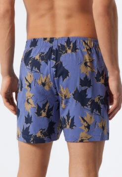 Schiesser Boxer Shorts 2-pack Jersey Solid Patterned Leaves Multicolored - Fun Prints -Uni Style Shop boxershorts 2er pack jersey uni gemustert blaetter mehrfarbig fun prints 177999 901 back