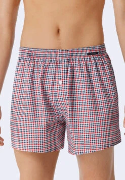 Schiesser Boxer Shorts 2-pack Woven Fabric Solid Checked Multicolored - Fun Prints -Uni Style Shop boxershorts 2er pack webware uni kariert mehrfarbig fun prints 179911 909 detail2