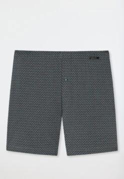 Schiesser Boxer Shorts Fine Interlock Patterned Jade/dark Blue - Fine Interlock -Uni Style Shop boxershorts feininterlock gemustert jade dunkelblau fine interlock 179081 713 detail1