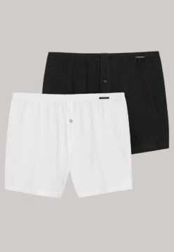 Schiesser Boxer Shorts Jersey 2-pack Black/white - Selected! Premium