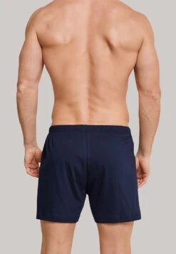 Schiesser Boxer Shorts Jersey 2-pack Solid Black/dark Blue - Selected! Premium
