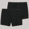 Schiesser Boxer Shorts Jersey 2-pack Solid Black - Selected! Premium