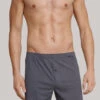 Schiesser Boxers Jersey Anthracite-white Patterned - Ebony