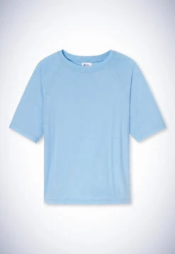 Schiesser Boxy T-shirt Light Blue - Revival Carla -Uni Style Shop boxy tee shirt hellblau revival carla 174246 805 detail1