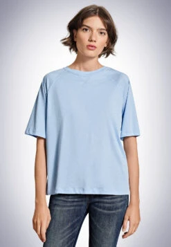 Schiesser Boxy T-shirt Light Blue - Revival Carla -Uni Style Shop boxy tee shirt hellblau revival carla 174246 805 detail2
