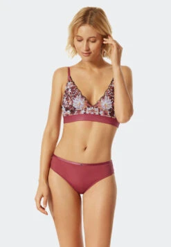 Schiesser Bikini Brief Sustainable Microfiber Lace Berry - Summer Floral Lace
