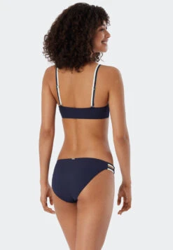 Schiesser Underwire Bikini Set Variable Straps Mini Bottoms Ribbed Look Dark Blue - Underwater -Uni Style Shop buegel bikini set variable traeger mini slip ripp optik dunkelblau underwater 179205 803 back