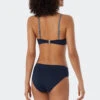 Schiesser Underwire Bikini Adjustable Straps Midi Bottoms Dark Blue - Ocean Dive