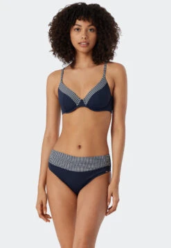 Schiesser Underwire Bikini Adjustable Straps Midi Bottoms Dark Blue - Ocean Dive -Uni Style Shop buegel bikini verstellbare traeger midi slip dunkelblau ocean dive 179213 803 detail2