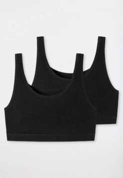 Schiesser Bustier 2-pack Without Cups Organic Cotton Black - 95/5