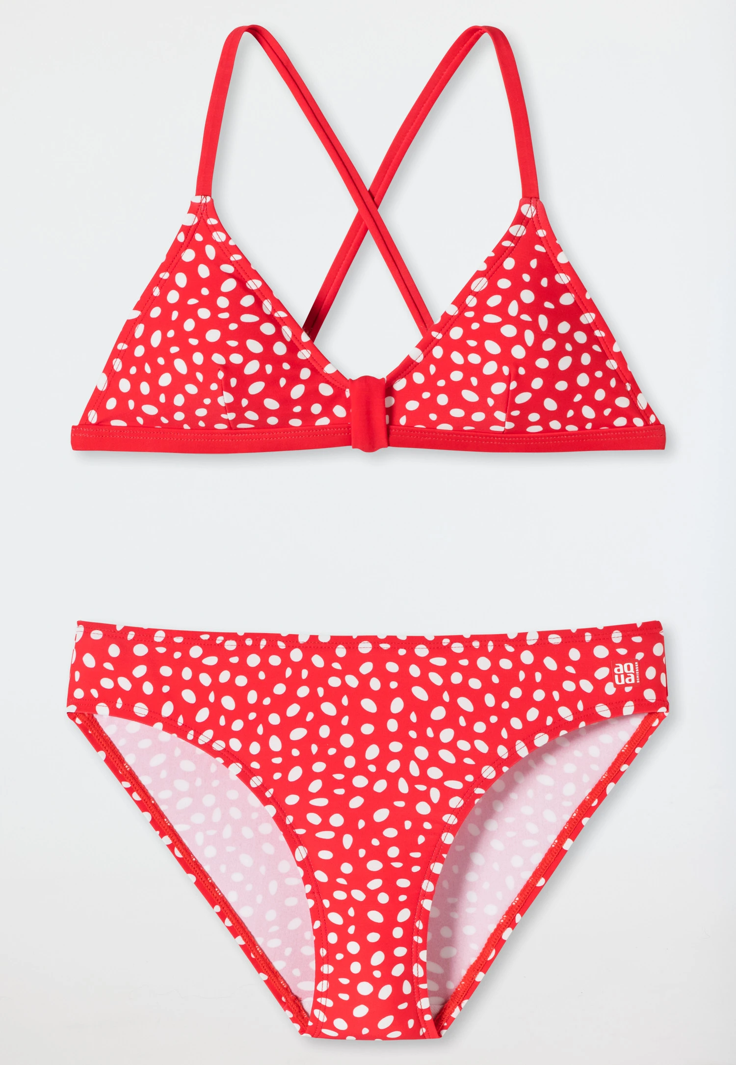 Schiesser Bustier Bikini Knitwear Recycled SPF40+ Polka Dots Red - Diver Dreams 1 Schiesser Bustier Bikini Knitwear Recycled SPF40+ Polka Dots Red - Diver Dreams
