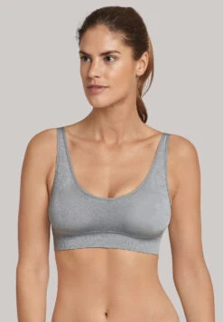 Schiesser Seamless Bustier Removable Pads Silver Gray - Active Mesh Light -Uni Style Shop bustier seamless herausnehmbare pads silbergrau active mesh light 162012 210 detail2