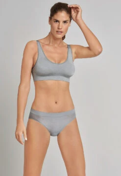 Schiesser Seamless Bustier Removable Pads Silver Gray - Active Mesh Light -Uni Style Shop bustier seamless herausnehmbare pads silbergrau active mesh light 162012 210 front