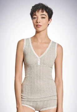 Schiesser Chemisette Heather Gray - Revival Agathe