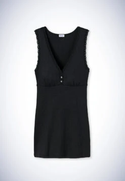 Schiesser Blouse Black - Revival Agathe -Uni Style Shop chemisette schwarz revival agathe 162561 000 detail1