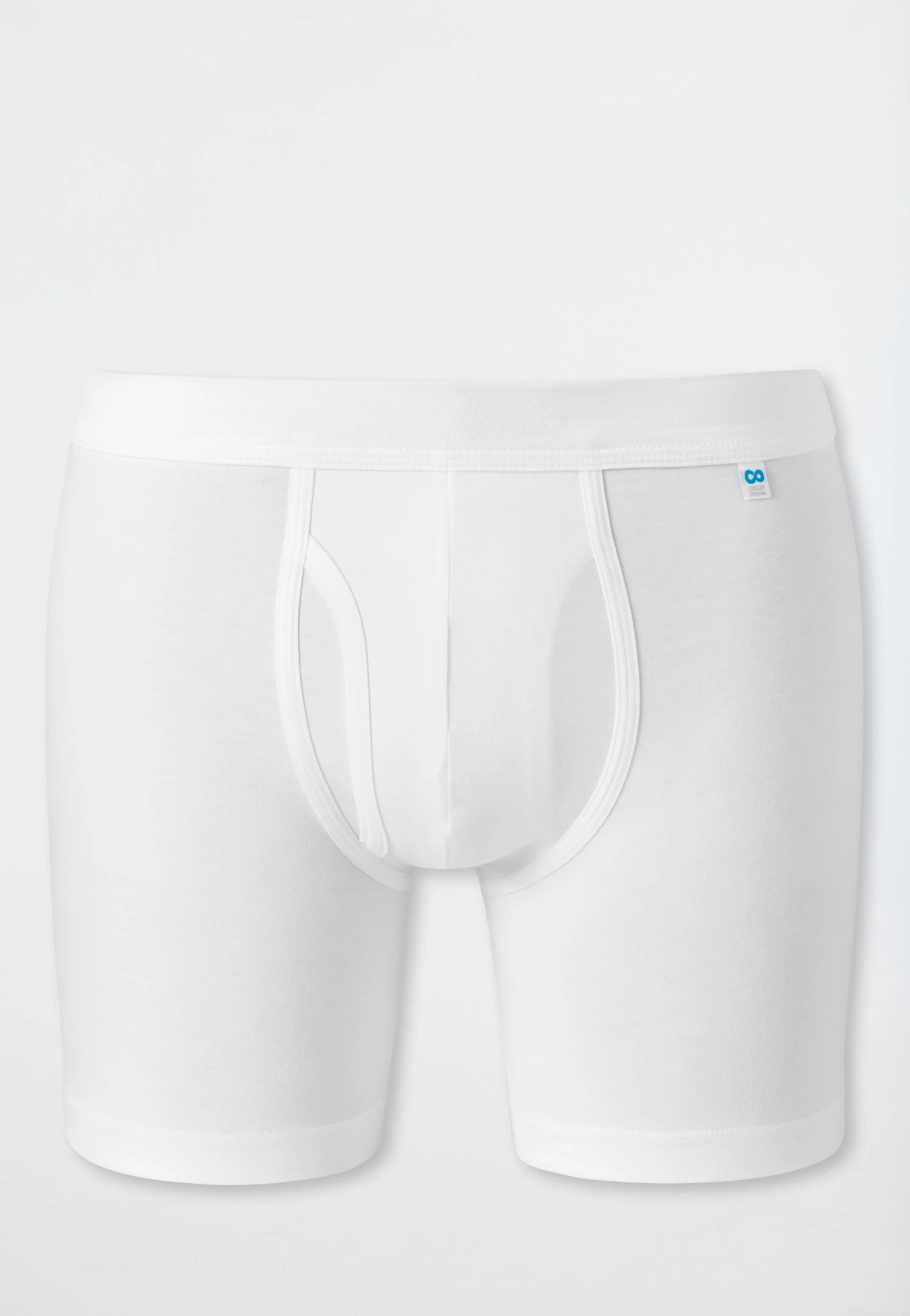 Schiesser Cyclist Boxer Briefs Fly White - Long Life Cotton 1 Schiesser Cyclist Boxer Briefs Fly White - Long Life Cotton