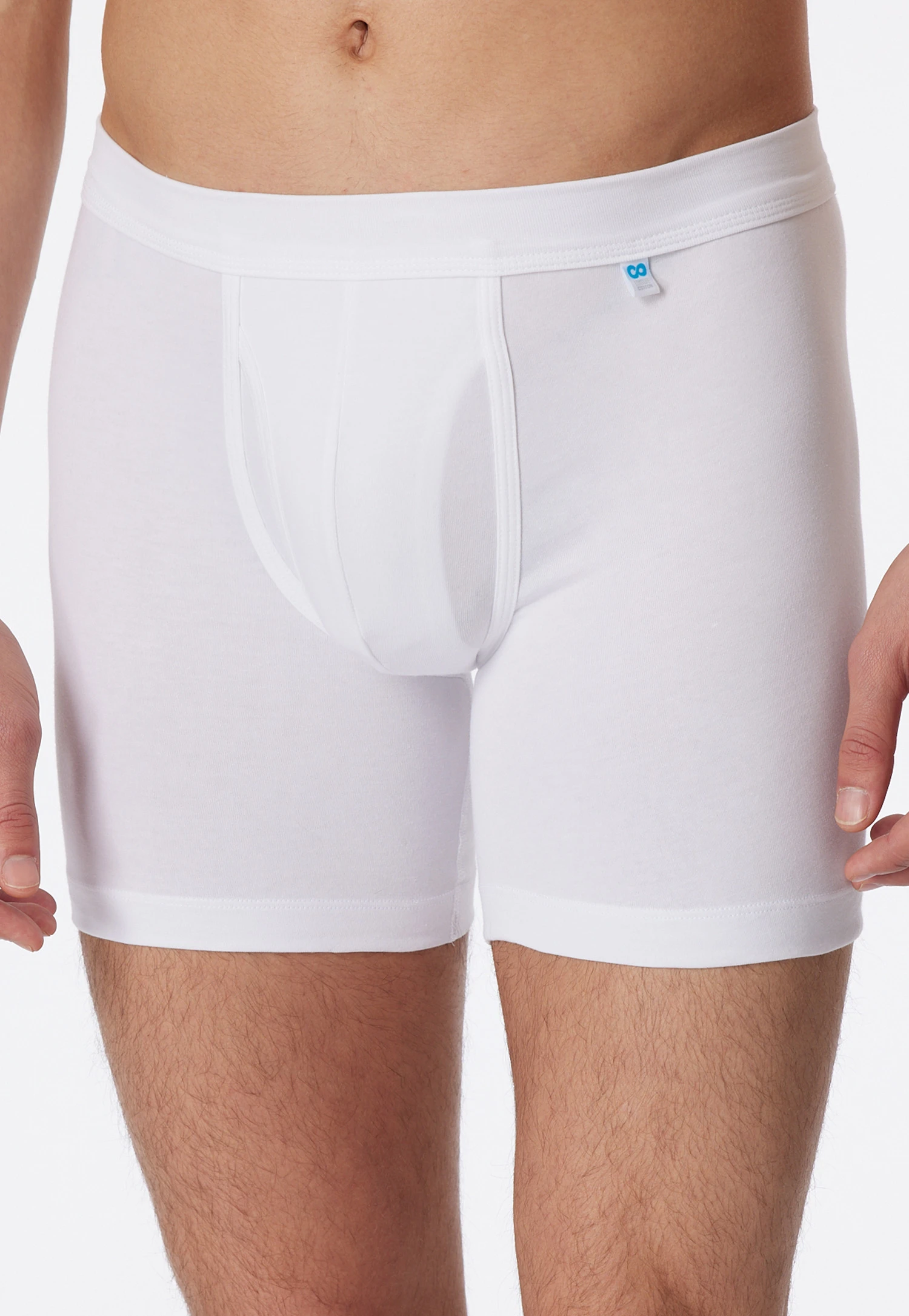 Schiesser Cyclist Boxer Briefs Fly White - Long Life Cotton 2 Schiesser Cyclist Boxer Briefs Fly White - Long Life Cotton - Image 2