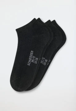 Schiesser Women's Sneaker Socks 2-pack Organic Cotton Black - 95/5