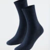 Schiesser Women's Socks 2-pack Organic Cotton Midnight Blue - 95/5