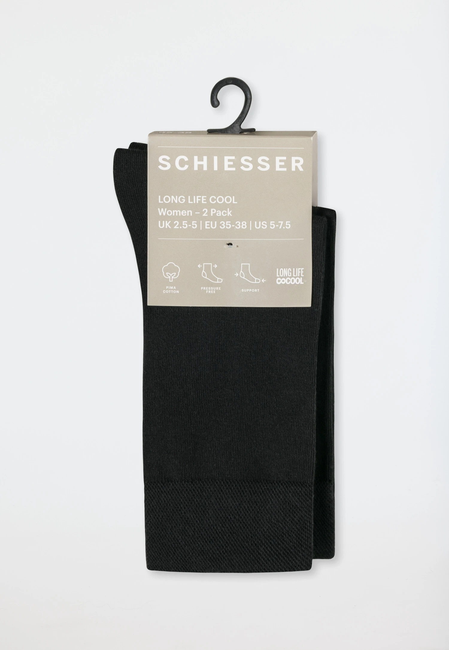 Schiesser Women's Socks 2-pack Black - Long Life Cool 2 Schiesser Women's Socks 2-pack Black - Long Life Cool - Image 2