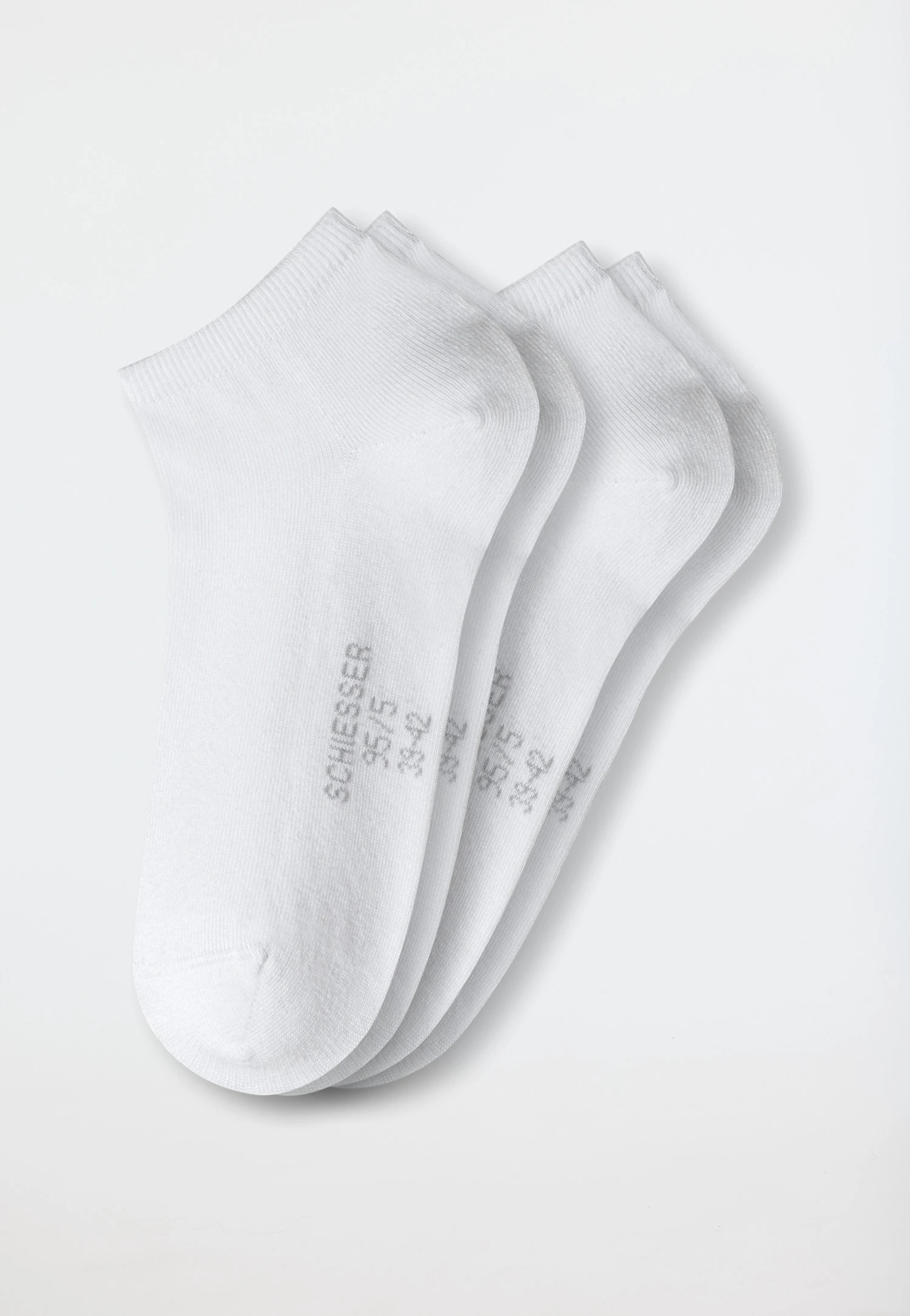 Schiesser Men's Sneaker Socks 2-pack Organic Cotton White - 95/5 1 Schiesser Men's Sneaker Socks 2-pack Organic Cotton White - 95/5