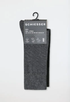 Schiesser Men's Socks 2-pack Organic Cotton Anthracite Heather - 95/5 -Uni Style Shop herrensocken 2er pack organic cotton anthrazit meliert 95 5 178472 208 detail2