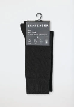 Schiesser Men's Socks 2-pack Organic Cotton Black - 95/5 5 Schiesser Men's Socks 2-pack Organic Cotton Black - 95/5 -Uni Style Shop herrensocken 2er pack organic cotton schwarz 95 5 178472 000 detail2