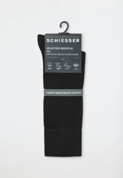 Schiesser Men's Socks Black - Selected! Premium -Uni Style Shop herrensocken merzerisierte baumwolle schwarz selected premium 172414 000 detail2