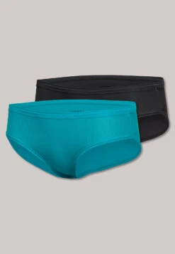 Schiesser Hipster Brief 2-pack Ultra Lightweight Turquoise/black - Active Mesh Light