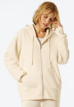 Schiesser Hoodie Long Sleeve Vanilla - Revival Lena -Uni Style Shop hoody langarm vanille revival lena 177101 607 detail2