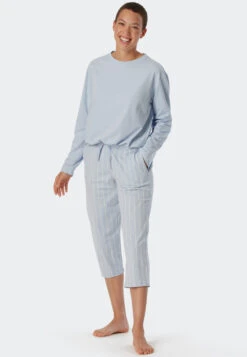 Schiesser Pants 3/4-length Stripes Air - Mix & Relax -Uni Style Shop hose 3 4 lang streifen air mix relax 179270 802 front