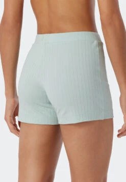 Schiesser Pants Short Interlock Organic Cotton Ribbed Look Mint - Mix+Relax