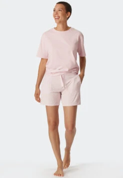 Schiesser Pants Short Modal Polka Dots Powder Pink - Mix+Relax 6 Schiesser Pants Short Modal Polka Dots Powder Pink - Mix+Relax -Uni Style Shop hose kurz modal punkte powder pink mix relax 176418 534 front