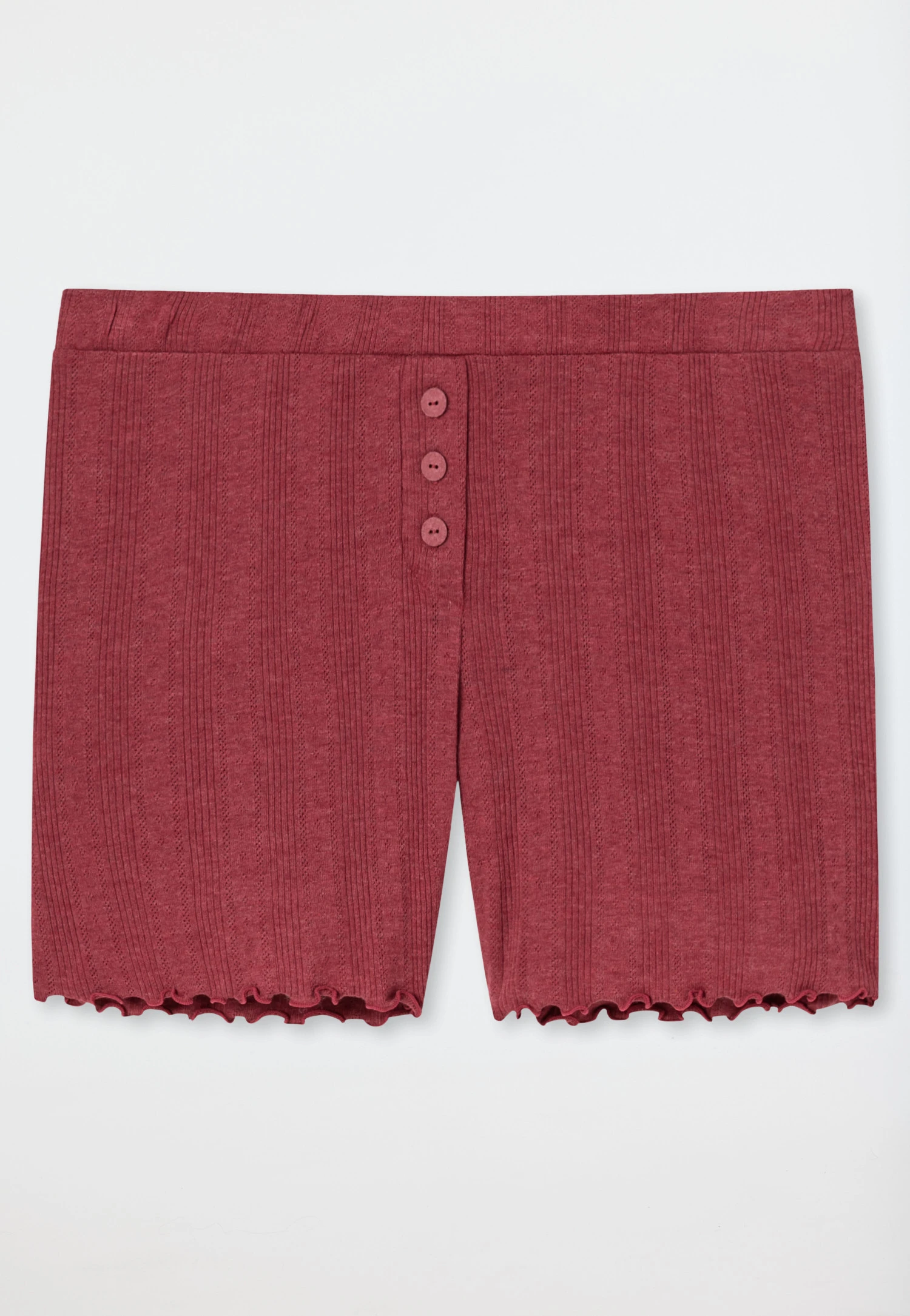 Schiesser Pants Short Organic Cotton Openwork Decorative Buttons Berry - Mix & Relax 1 Schiesser Pants Short Organic Cotton Openwork Decorative Buttons Berry - Mix & Relax